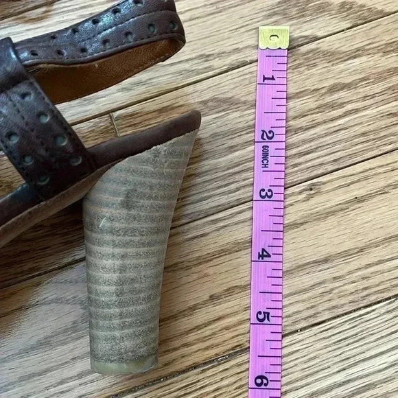 ❤️Clearance❤️[EU40/US9.5]Zinda Closed Toe Cut out Heeled Brown Leather Sandal - Picture 4 of 8